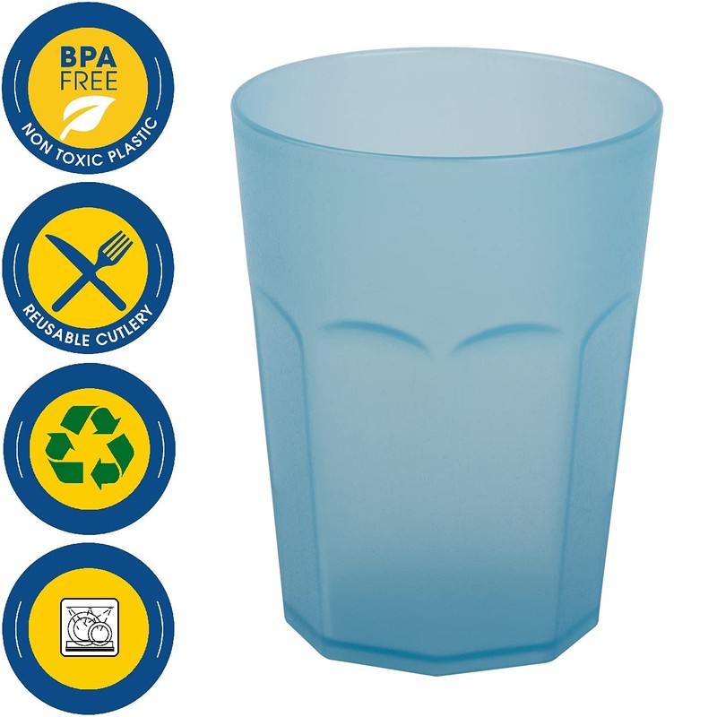 Gariella Plastic Cups Blue Drinking Cups Party Cups Plastic Drinking