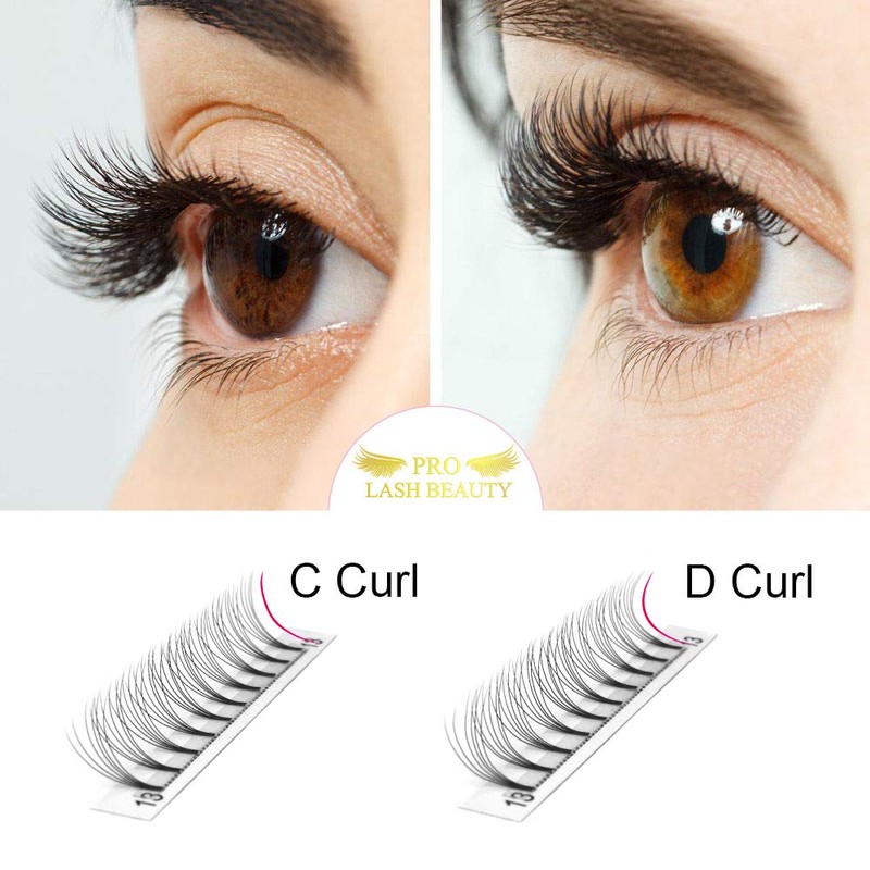 Fan Eyelash Extensions, 6D-C-0.07-15, Short, Ready-Made Volume Eyelashes, 0.07 C