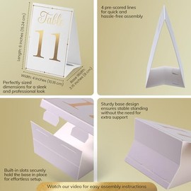 Números de mesa dorados del 1 al 20 para decoraciones de recepción de boda, carteles de mesa de boda autoportantes de doble cara, números para mesas, perfectos para fiestas, cumpleaños, decoraciones