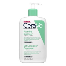 Gel Cerave Limpiador Espumoso Piel Normal A Grasa Sin perfume De 473 Ml Día y Noche