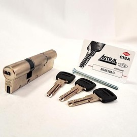 CISA 0A3S1 European Astral S Cylinder, Nickel-Plated Brass