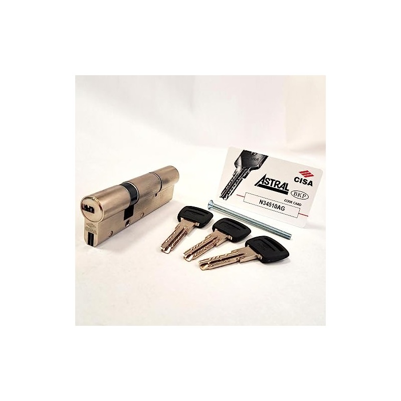 CISA 0A3S1 European Astral S Cylinder, Nickel-Plated Brass
