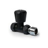 Black Straight Thermostatic Radiator Valves TRV Modern Radiator Valves 15mm
