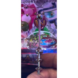 Mi:cle, Keychain, Key Ring, with Same Ball as a Pachinko Ball, Easy to See Nail Gaps, Silver