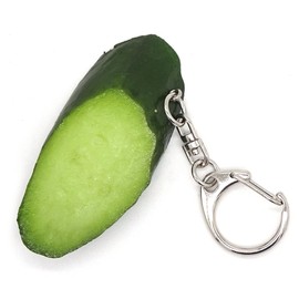 Coconut Accessories 361K Food Sample Key Chain, Cucumber Slice, green, Free size