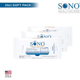 SONO Healthcare - Medical-Grade, Alcohol-Free, Travel Disinfectant Wipes for Schools, Airplanes, Cars, on-The-go- 3 Pack, 20ct.