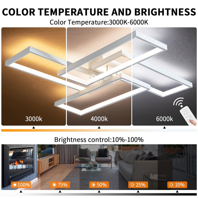 Shine LUEST Modern LED Ceiling Light Fixture White Flush Mount