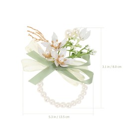 Wrist Flower Set - Elegant Green Wrist Corsage for Weddings Bridal Bouquets Prom Decoration and Special Occasions