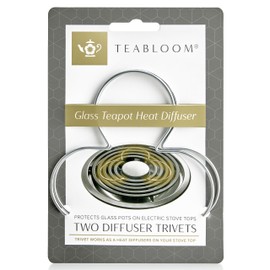 Teabloom Heat Diffuser - Protect Glass Tea Pots and Coffee Pots On Electric Stove Tops, 2-Pack