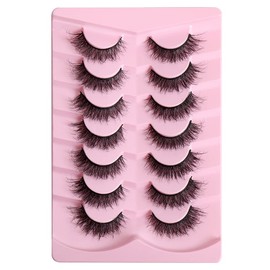 OCHILIMA 25mm Lashes Handmade Strip Eyelashes Dramatic Long Soft Wispy 6D 8D False Eyelashes for Women Bold Makeup 7 Pairs (8D 25mm Lashes) (G31)