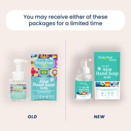 Truly Free Aloe Unscented Hand Soap - 10x Concentrated Aloe Vera, Non-Drying Gentle Cleanser - Bathroom Hand Soap - 1 Empty Bottle with Foaming Dispenser Pump + 2 Moisturizing Hand Soap Refill Pouches