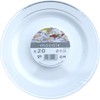 MOZAIK 20 White Silver Rim Plastic Plates 19cm