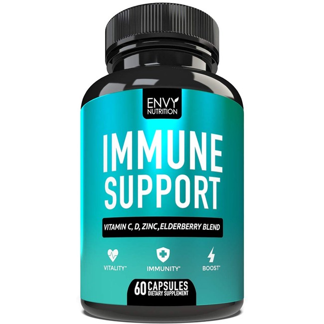 Immune Support - Immunity Boost Supplement with Elderberry, Vitamin C, Echinacea and Zinc - Once Daily Immune System Booster for Adults - 60 Capsules
