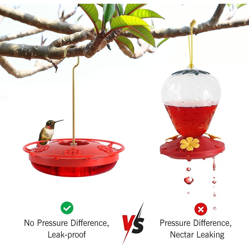 Hummingbird Feeder for Outdoors Hanging, 2 Pack, Leak-Proof, Easy to