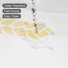 Lkw Ogechi 200x200 CM Shower Curtain Wheat Pattern, 300 CM Extra Wide Washable Anti Mould Bathroom Curtain, Waterproof Shower Curtain Wheat, Quick Drying Polyester Bath Curtains for Wet Room