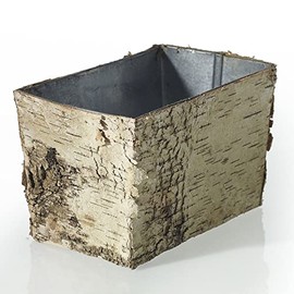 Birch Bark Planter Decor for Home or Office | Indoor and Outdoor Planter for Any Event Decoration (6.5" x 4")
