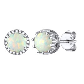 Dainty Stud Earrings for Women Sterling Silver Opad Ear Studs Charms