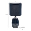 Ceramic Table Lamp with Shade Meridian Navy Blue