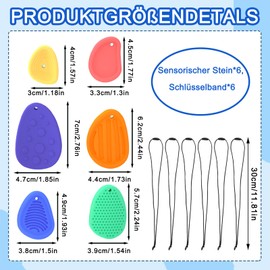 Pack of 6 Fidget Toys, Fidget Toys Children, Sensory Stones, Sensory Toy, Stress Relief Toy, Sensory Stone, Sensory Toys, Emotional Soothing Toy, Sensory Stones, Stress, Comes with 6 Lanyards