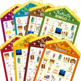 FANCY LAND Nativity Bingo Game for Kids 24 Players Christmas Bingo Game Holiday Religious Party Activities VBS