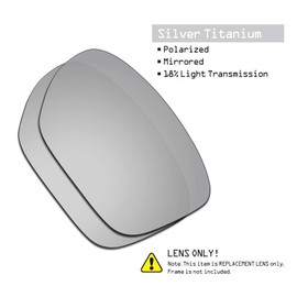SmartVLT Men's Silver Titanium Replacement Lenses for Oakley Sliver XL OO9341 Sunglass