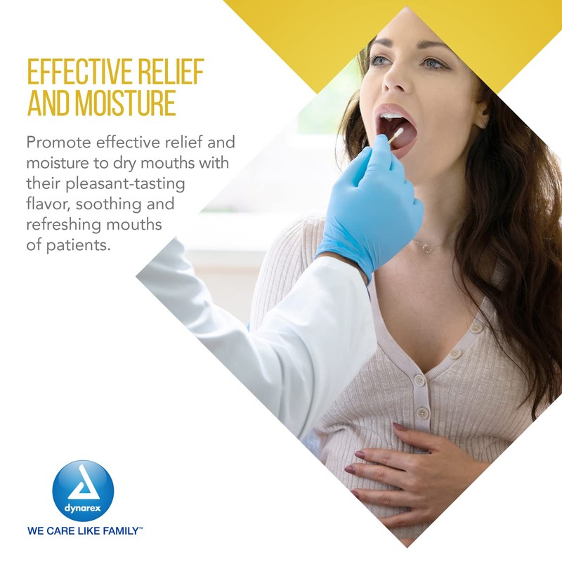 Dynarex Dynarex Lemon-Glycerin Swabsticks, Pleasant Tasting Cotton Swabs That Gently