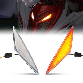 A & UTV PRO LED Turn Signal Fang Lights for Yamaha Raptor 700, Front Lights Grille Accent Lights Head Auxiliary lights for Yamaha Raptor 700 700R 2013-2024 Accessories (2PCS)