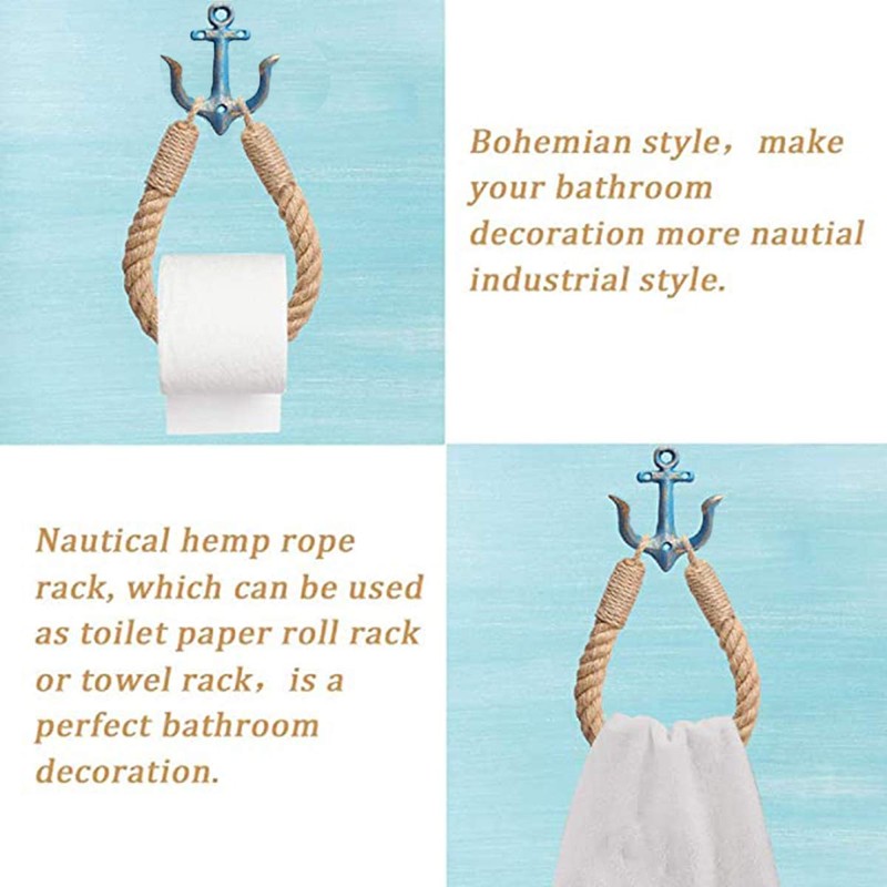 Nautical Toilet Paper Holder Rustic-Industrial Wall-Mounted Nautical Toilet Paper Towel