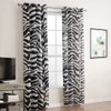 vctops Zebra Pattern Curtains Grommet Top Semi Sheer Linen Textured