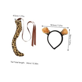 BESPORTBLE Leopard Costume Set Durable Leopard Ear Hairband with Tail for Dress Up Comfortable Clip Style Soft for Parties and Cosplay Events