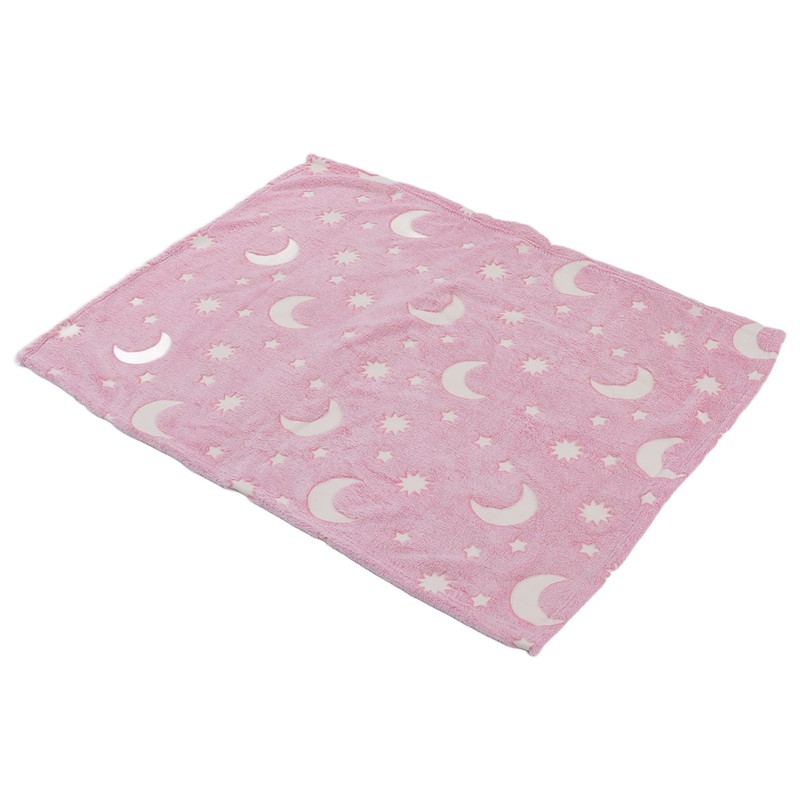 1.5x2m Luminous Blanket Double Side Flannel Star Moon Design Soft