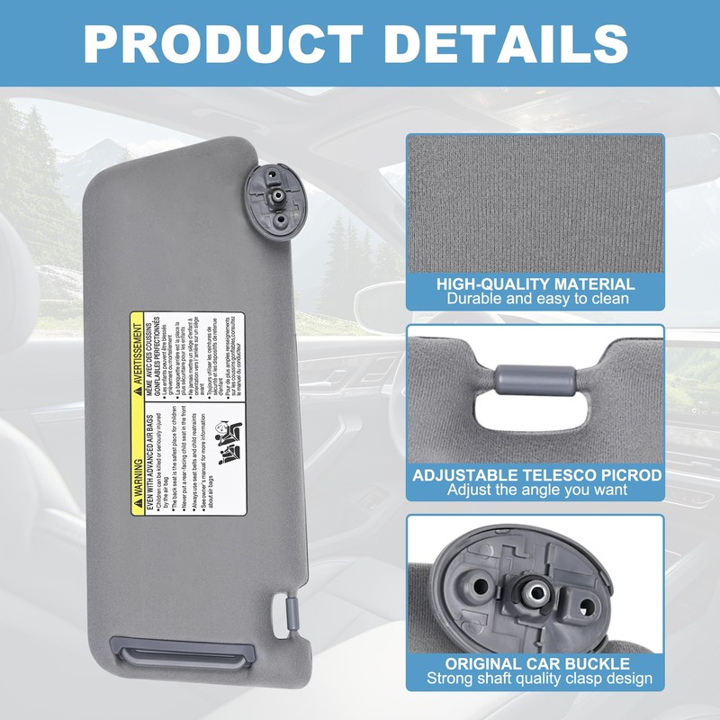 PHATRIP Right Passenger Side Sun Visor Compatible with Toyota Tacoma