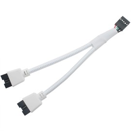 SYCZIOHU White USB 2.0 to Dual 9 Pin Extension Cable for Internal Computer Motherboard