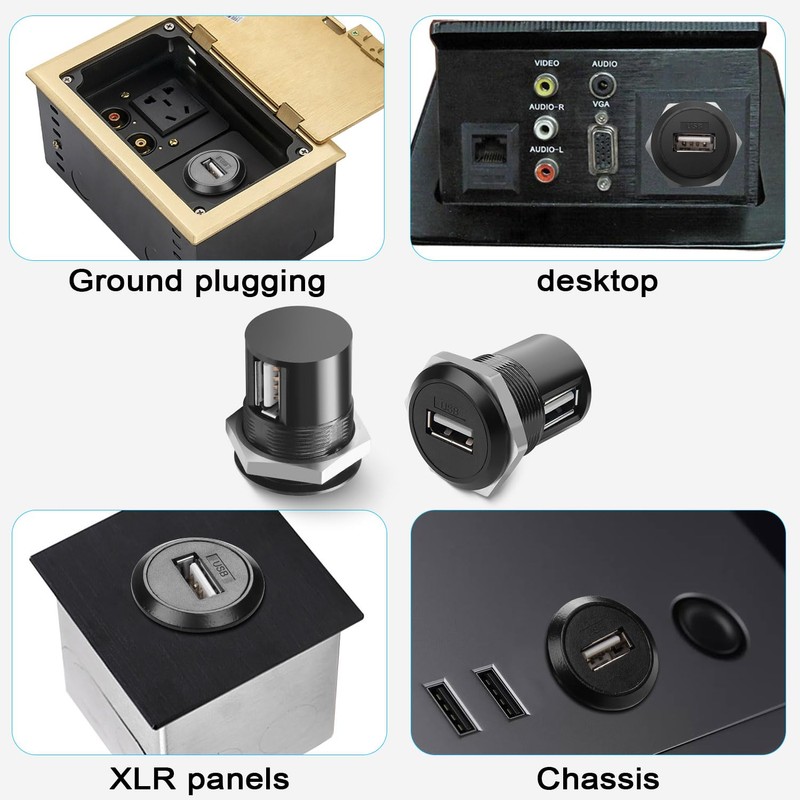 QIANRENON USB 2.0 Thread Mounting 90° Angle Adapter USB 2.0