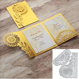 FAWENUCY Scrapbooking Die-Cuts, Edge Border Metal Cutting Dies for Card Making, Paper Craft Punch Template, Background Embossing Stencils, DIY Album Décor (Flower-14x11.5cm)