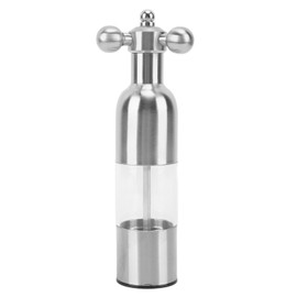 Pepper Mill Professional Refillable Ceramic Rotor Coarseness Adjustable Manual Pepper Salt Grinder for Kitchen Silver L