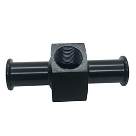 3/8 Inline Barb Fuel Pressure Gauge Hose Adapter with 1/8" NPT Port Fitting Billet Aluminum Black