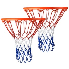 SIVENKE Basketball Net 2 pcs Net for Basketball Heavy Duty Thick Net Indoor Outdoor Basketball Net Fits All Weather Standard Hoops, 12 Loops