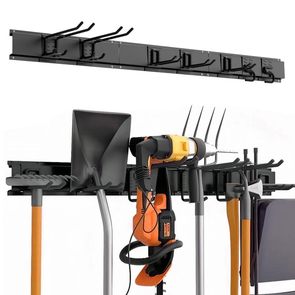 MAXTBEE Garden Tools Organizer Garage Storage Wall Mount,48 Inches Rails