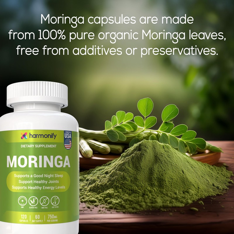 HARMONIFY Moringa Capsules - Pure Moringa Powder Supports, Joint Comfort