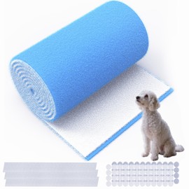 Air Vent Filter, 12"X100" Cut to Size Air Filter Material, MERV 8 Electrostatic Air Filter Roll, Blue & White Vent Filters for Home Floor, Rv Ac Vent, Ceiling, Refrigeration, HVAC Furnace Vent, Etc
