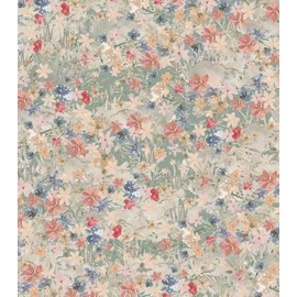 Flower Wallpaper Peel and stick Watercolor Floral Self Stick Wallpaper Cabinet Contact Paper Boho Flower Self Adhesive Removable Wallpaper for Bedroom Decorative (Spring grassland, 17.3" x118")