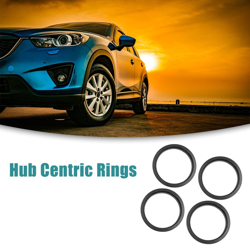 ACROPIX 73.1 mm to 63.4mm Universal Hub Centric Rings Black