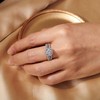 SweetJew Silver Engagement Wedding Rings for Women Round CZ Bridal