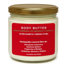 Mantequilla Corporal Ultra Humectante Sándalo y Vainilla – Body Butter Natural con Manteca de Karité, Rosa Mosqueta y Vitamina E – Nutre, Repara y Suaviza la Piel Seca – Libre de Parabenos y Crueldad Animal