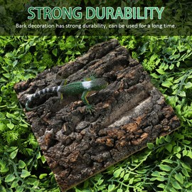 Angoily 4pcs Cork Bark Background for Reptile Enclosure Natural Decor for Gecko Lizard Frog Bearded Dragon Safe Aquarium Decoration Easy to Install Terrarium Accessory