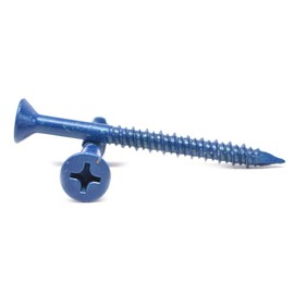 1/4" x 3 1/4" Concrete Screw Phillips Flat Head Low Carbon Steel Blue Polymer Pk 100