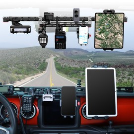 EASEORD Dash Mount Platform Phone Holder Compatible with 2018-2023 Jeep Wrangler JL JLU & Gladiator JT, 7 Devices Dash Mount for Phone,Tablet,for Gopro,Insta360,Radio,Handheld walkie Talks