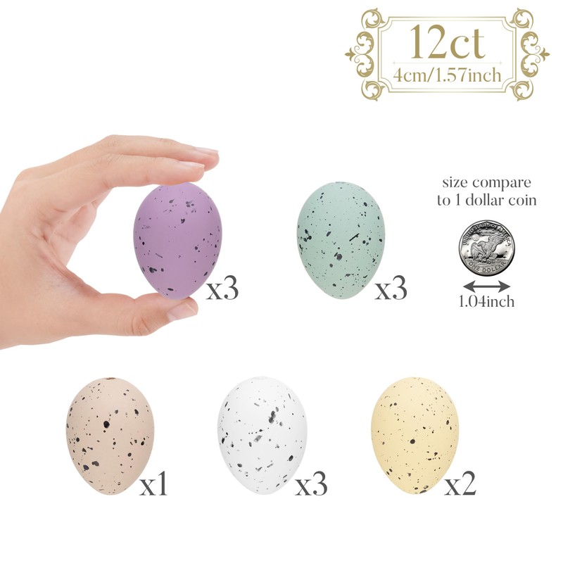 Valery Madelyn 12pcs Easter Egg Decoration Tree Ornaments Set, 4CM