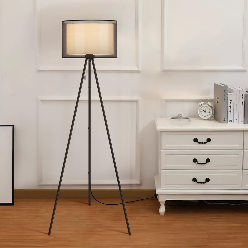 KDG Modern Floor Lamp - Tall Tripod Lamp for Living